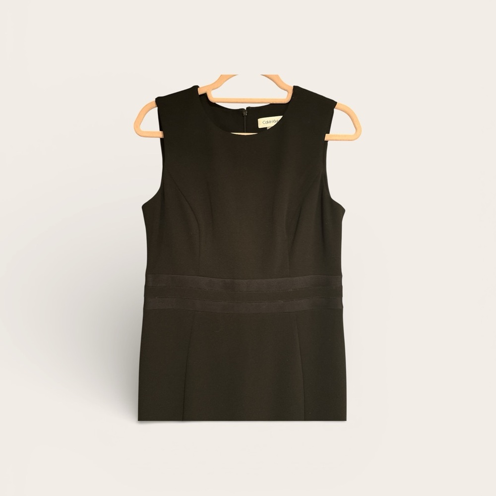 Calvin Klein Elegant Black Sleeveless illusion Dress - Picture 2 of 9
